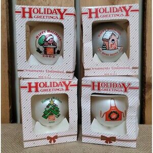 Home Depot Holiday Greetings Happy Holidays Ornaments Lot Of 6
